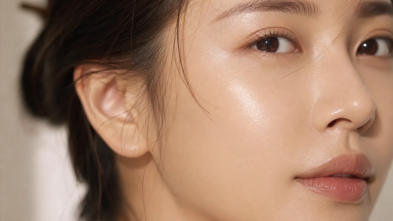 ผิวหน้ากระจ่างใสเรียบเนียนในแสงนุ่มนวล